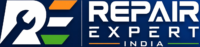 Repair Expert India logo featuring tools icon and modern text design