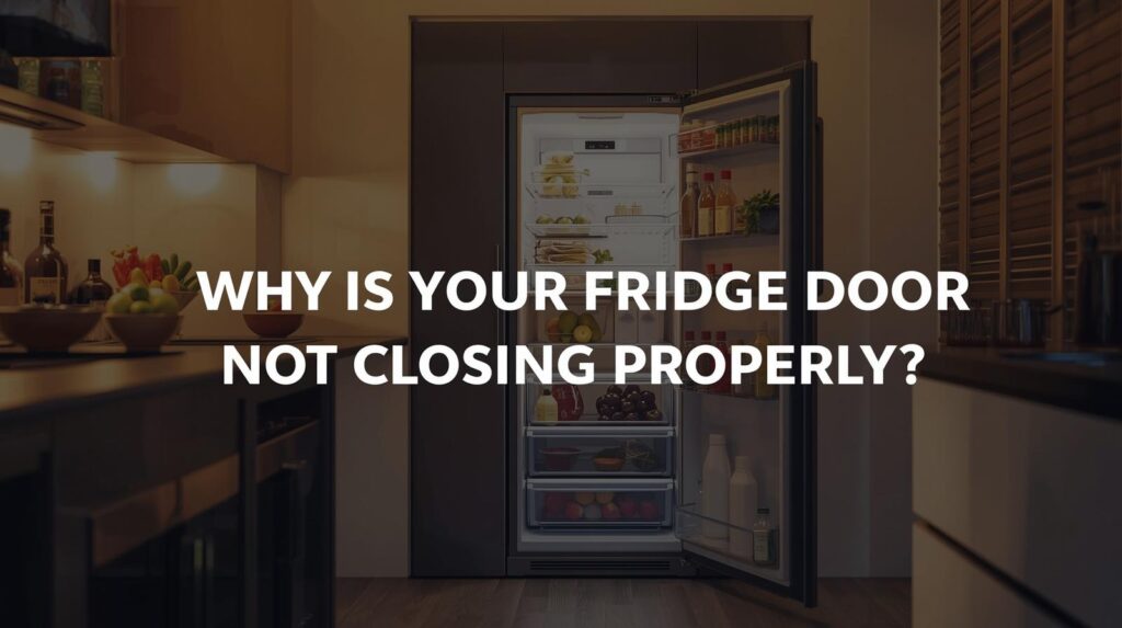 Open refrigerator in a modern Kolkata kitchen with the door slightly ajar, showing cold air escaping and well-organized food inside.