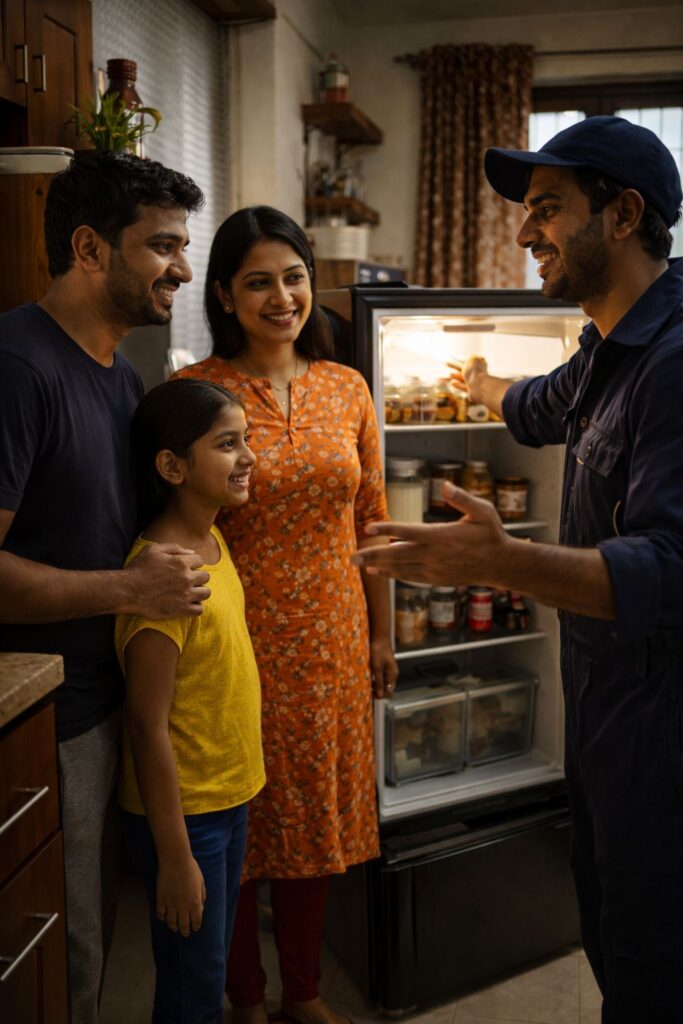 Refrigerator light repaired and working properly in Hyderabad home