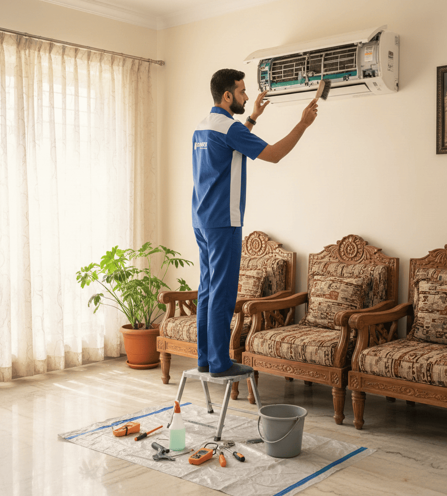 professional AC servicing at home in Kolkata by expert technician