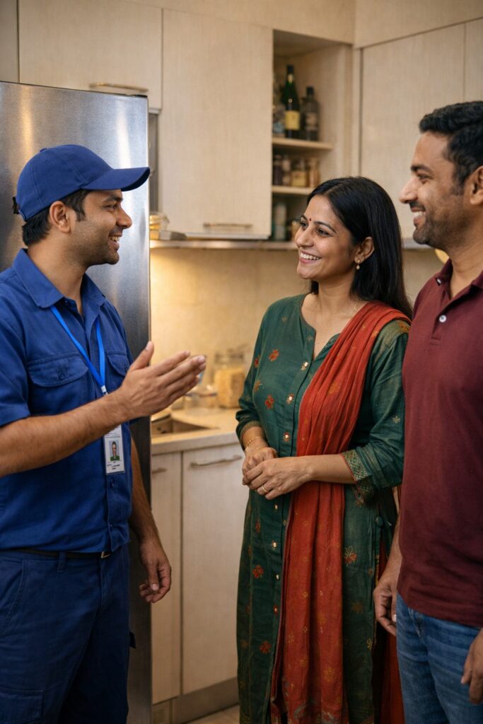 Satisfied Kolkata customer after same-day refrigerator repair service