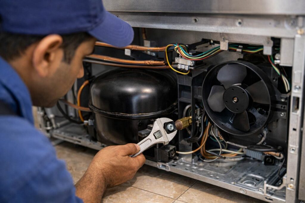 Refrigerator compressor and condenser fan repair in Kolkata