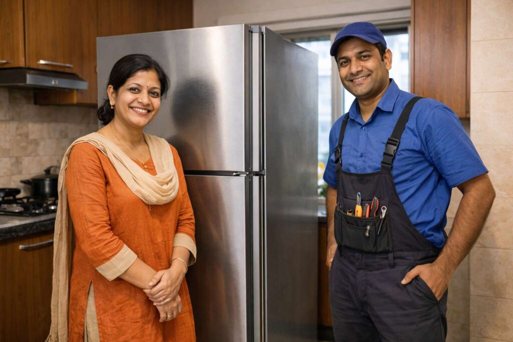 Happy Kolkata customer after refrigerator vibration repair service