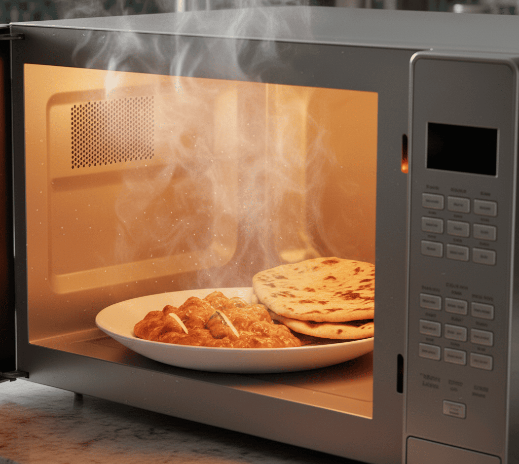 Uneven microwave heating problem showing hot and cold spots in Kolkata household