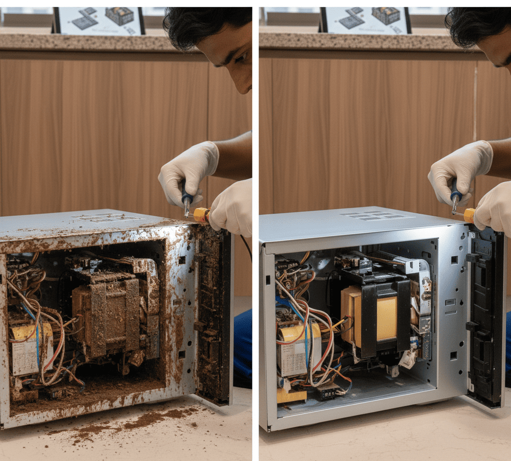 Microwave safety switch check during servicing