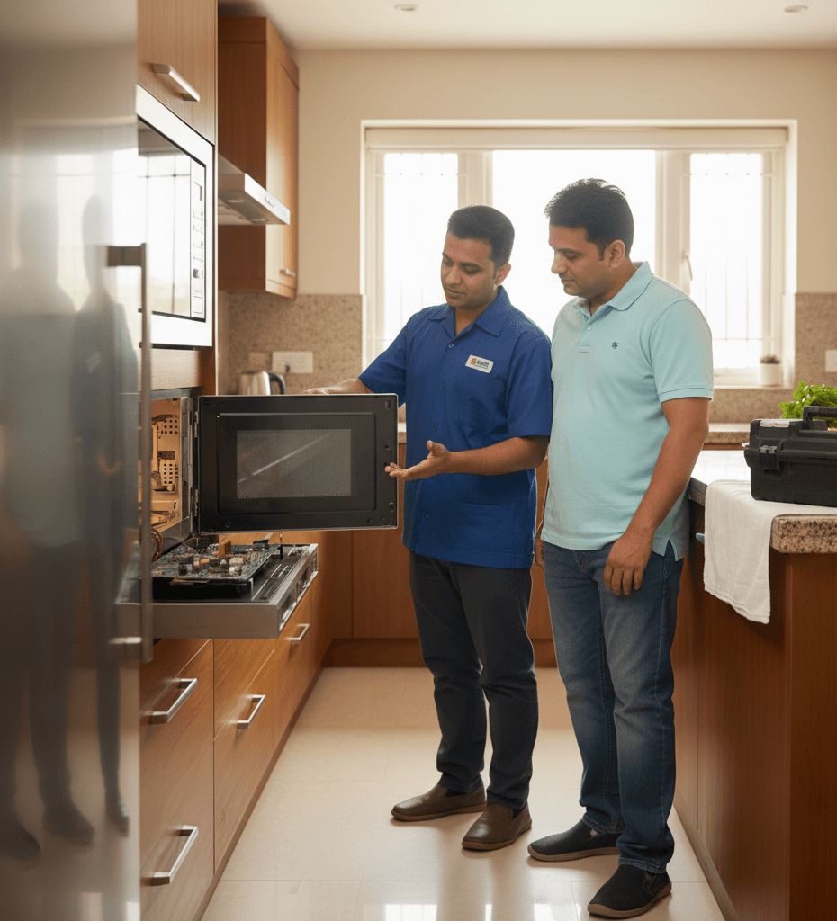 Professional microwave safety inspection and repair service in Hyderabad