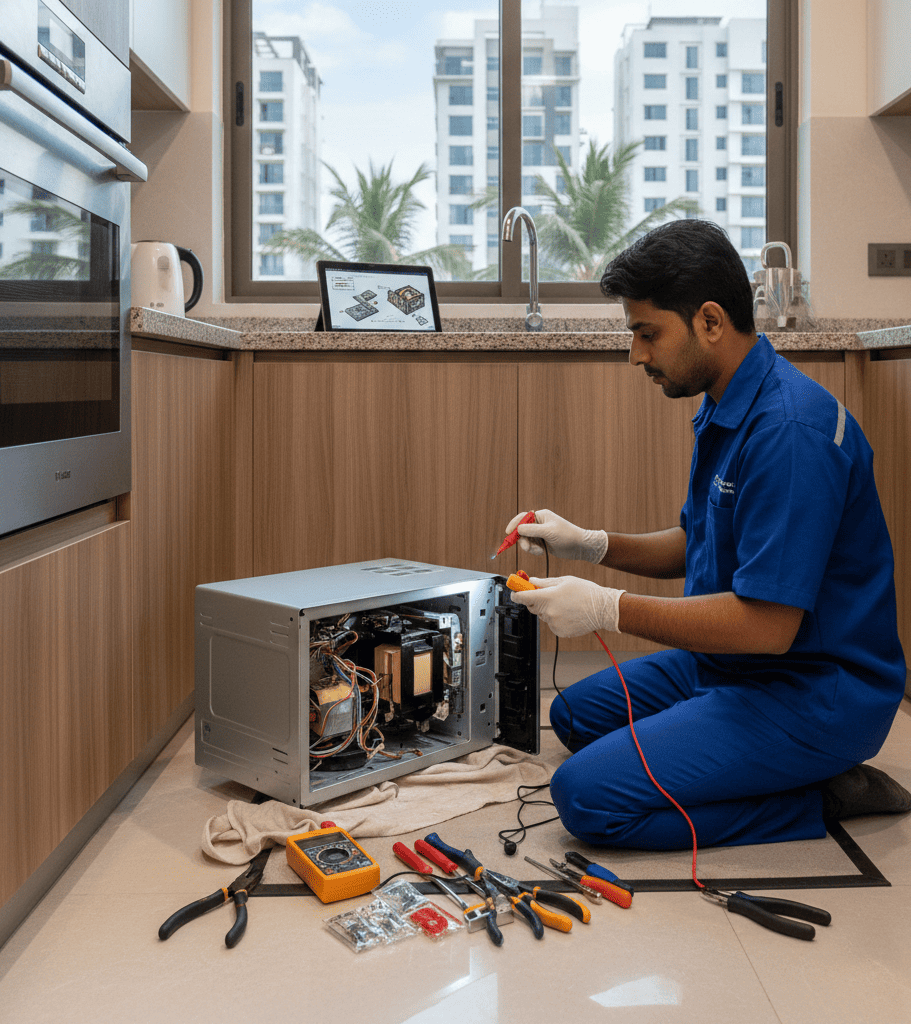 Professional microwave servicing in Kolkata home