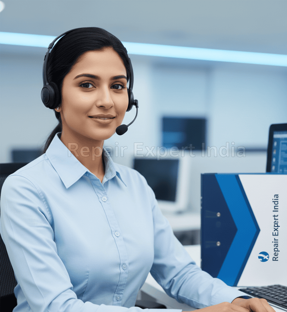 repair expert india customes support smiling portrait.