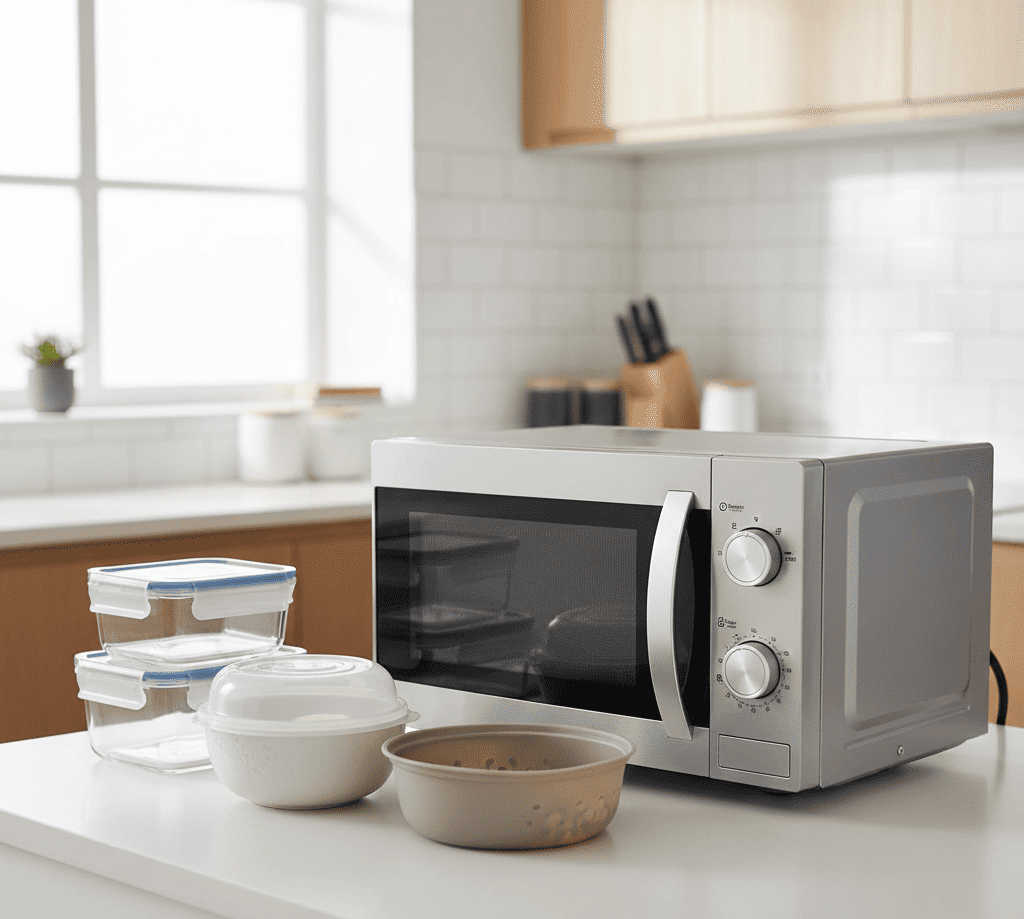Safe microwave usage with microwave-safe utensils in Hyderabad homes