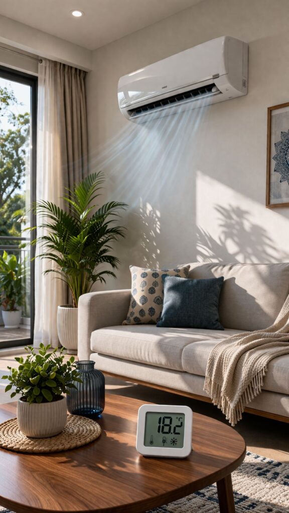 how to check AC gas level at home Hyderabad indoor AC cooling test