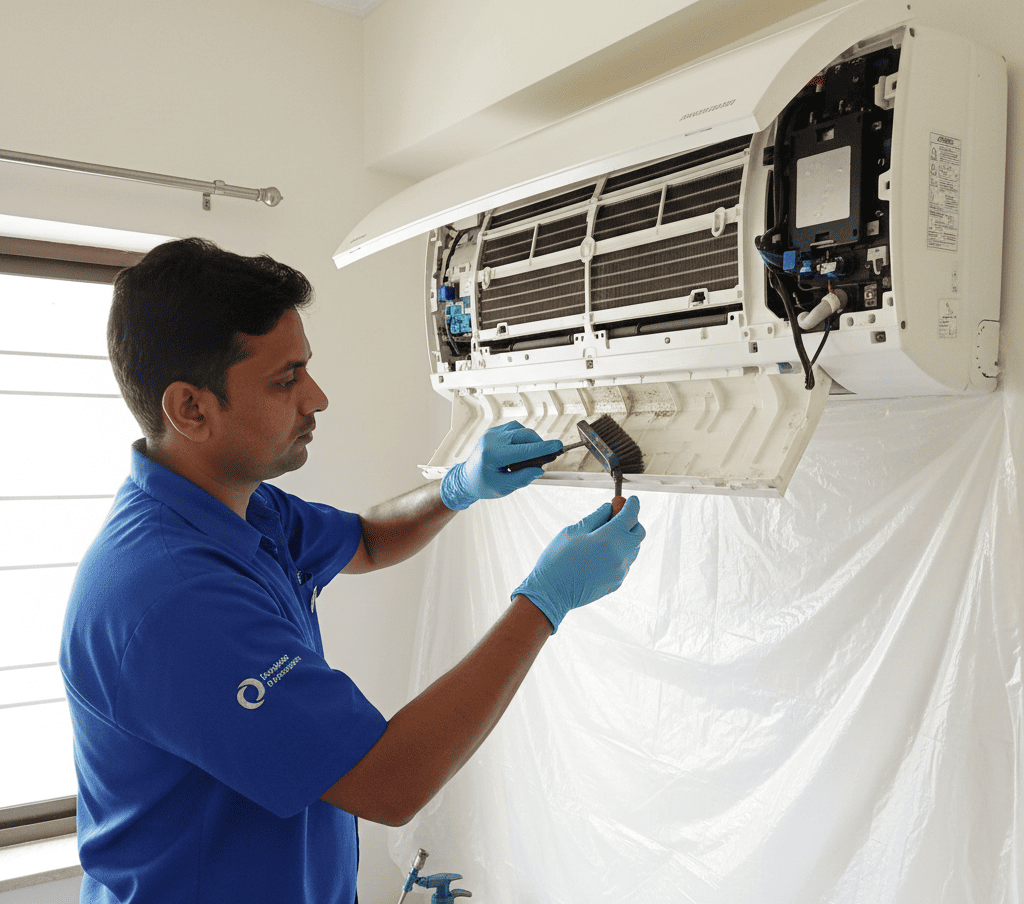 Professional AC drain pipe cleaning service in Hyderabad