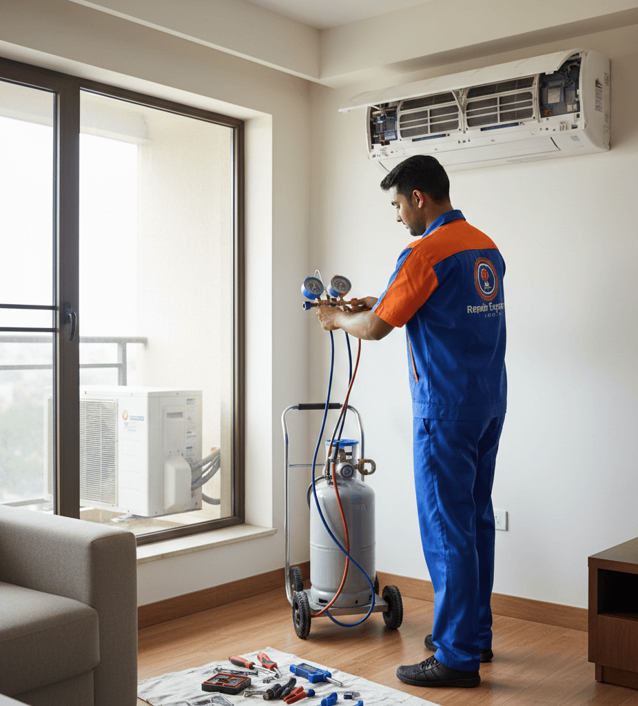 Fast AC repair service in Kolkata with reliable home technicians repairing split AC cooling and performance issues