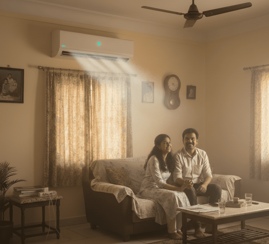 AC indoor unit working normally after blinking light repair in Hyderabad