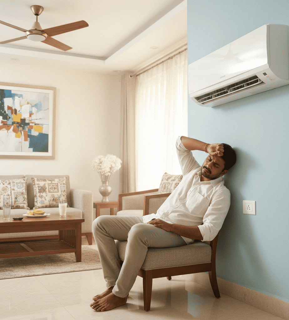 AC not cooling properly in Hyderabad home due to low gas pressure