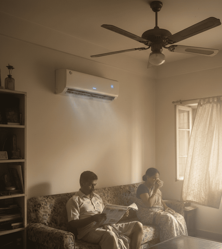 AC not cooling properly in a Kolkata home with weak airflow from indoor unit