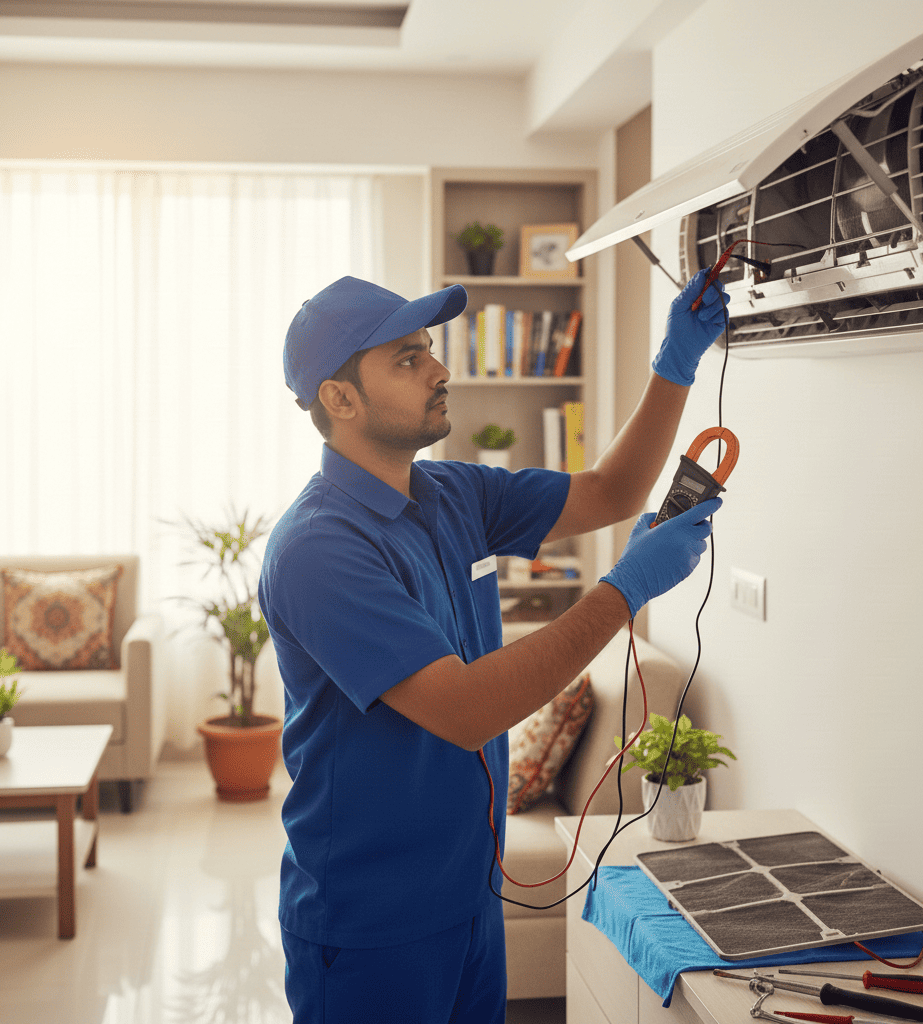 Professional AC service in Hyderabad by trained technician at home