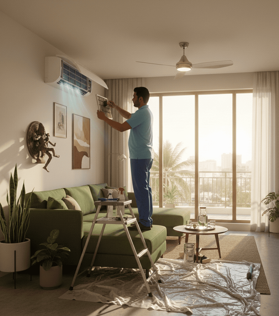 AC filter and coil cleaning to improve energy efficiency in Hyderabad homes