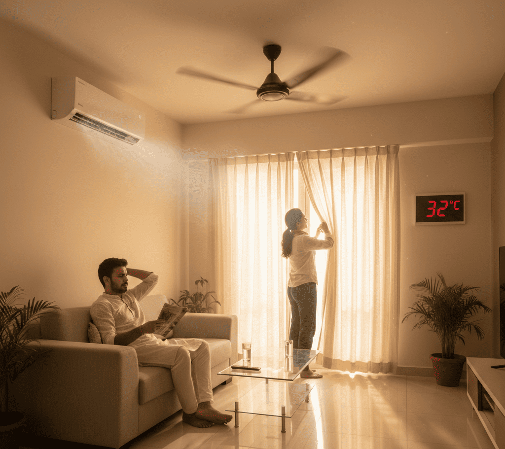 AC running but not cooling in a Hyderabad home during summer