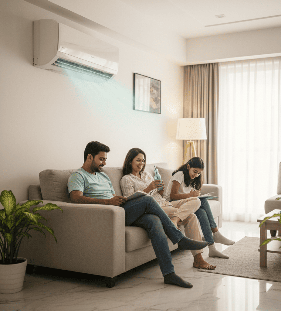 Improved cooling and comfort after professional AC servicing in Kolkata home