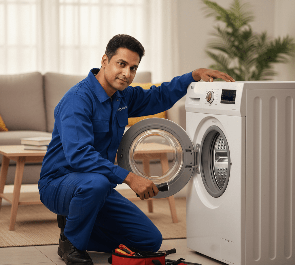 Doorstep washing machine repair service in Hyderabad by experienced technician