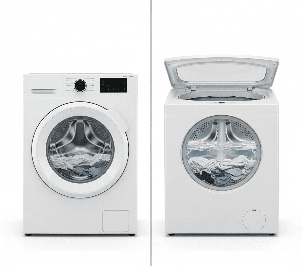 Front load and top load washing machine maintenance and drum design