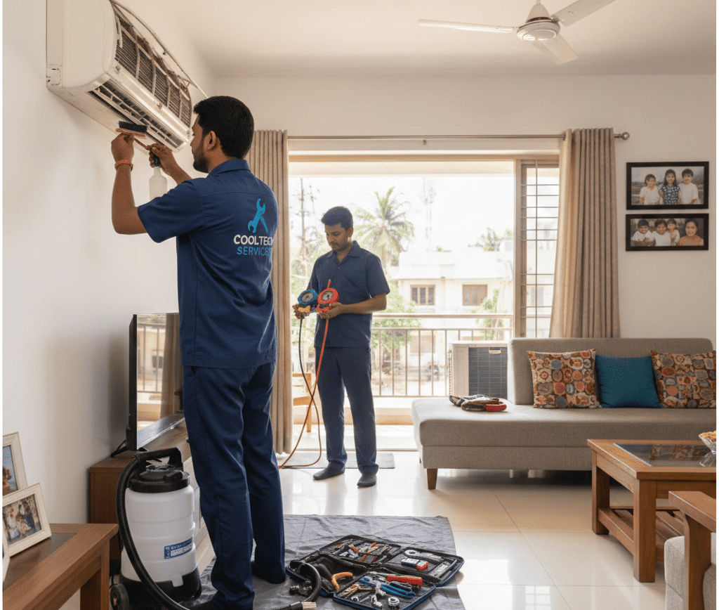 Professional AC servicing in Hyderabad by trained technicians for better cooling and reliable performance.
