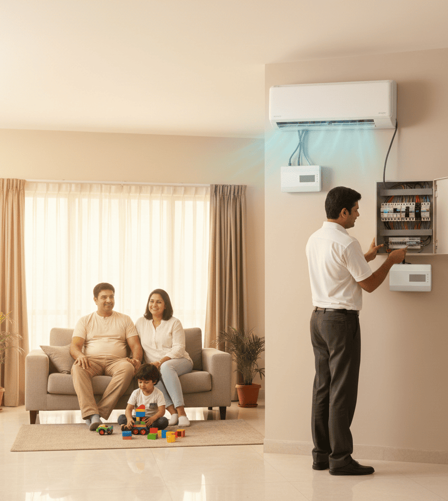 Professional AC electrical inspection ensuring safe and short circuit free operation in Hyderabad