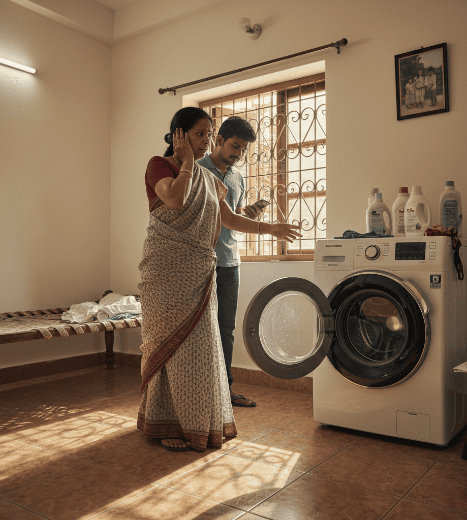 Washing machine making loud noise during spin cycle in Hyderabad home