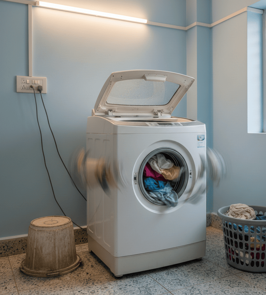 Washing machine vibrating too much during spin cycle in Hyderabad home