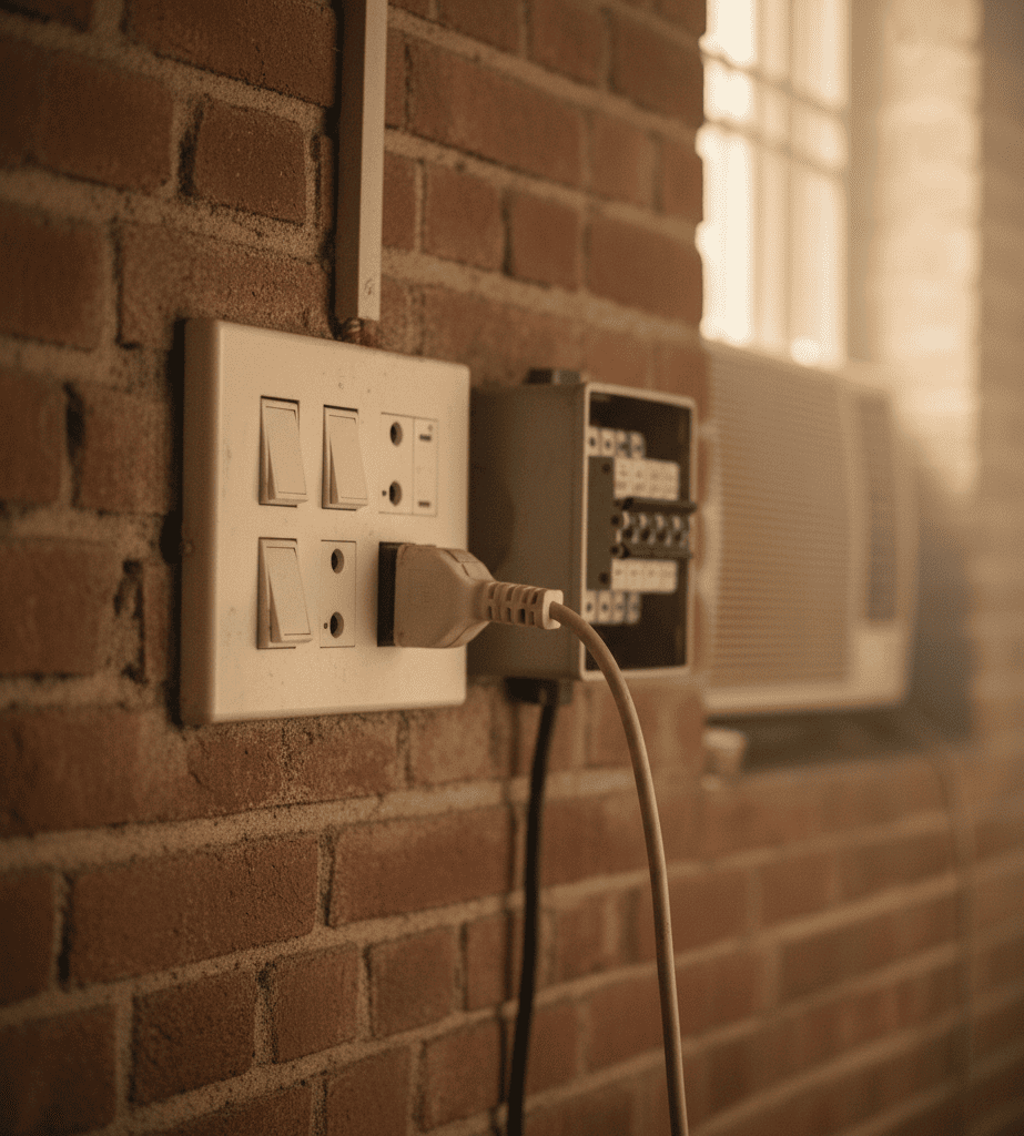 Checking power plug and switchboard for window AC not turning on in Hyderabad