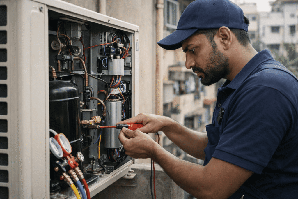 AC compressor repair service in Kolkata by expert Indian technician