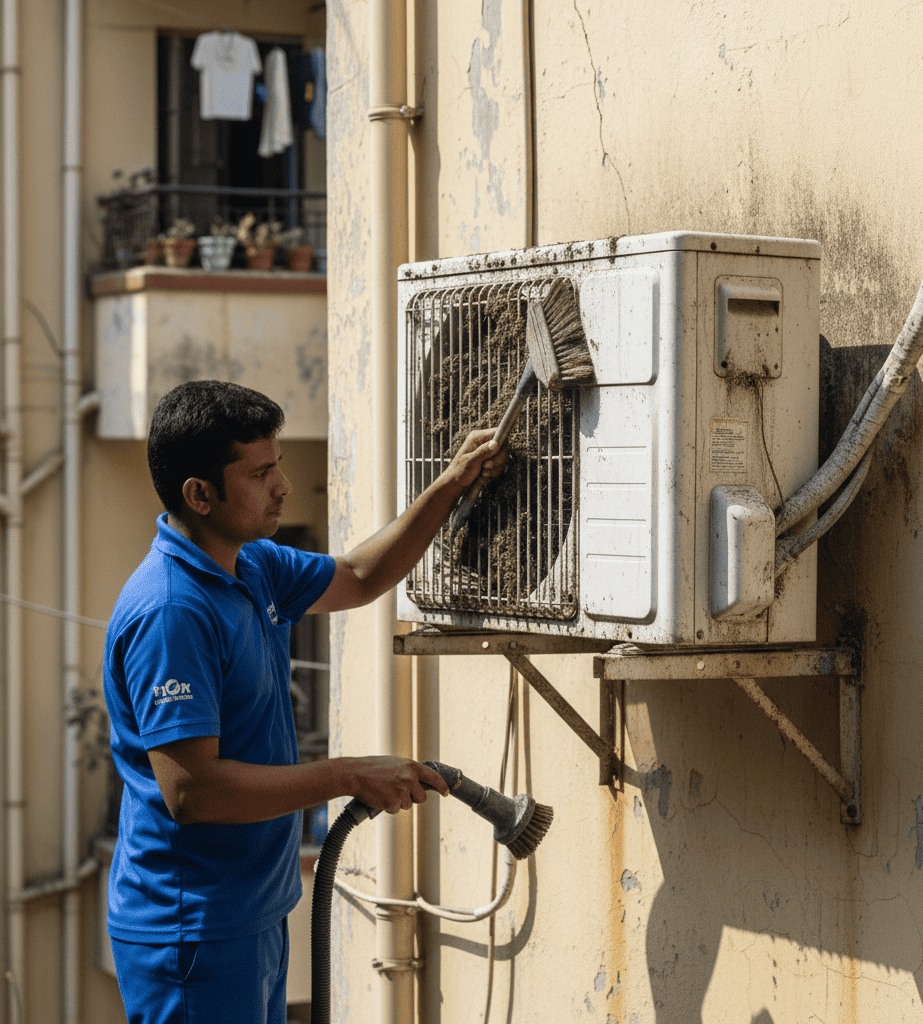 Professional AC outdoor unit cleaning service in Kolkata