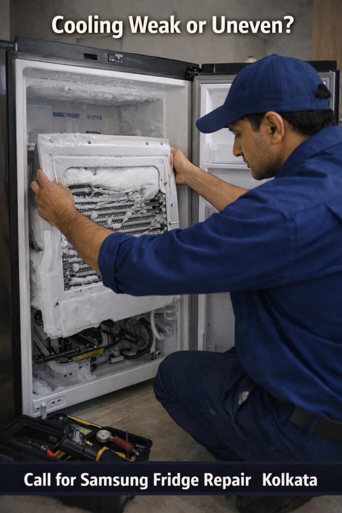 Samsung double door fridge defrost problem repair Kolkata