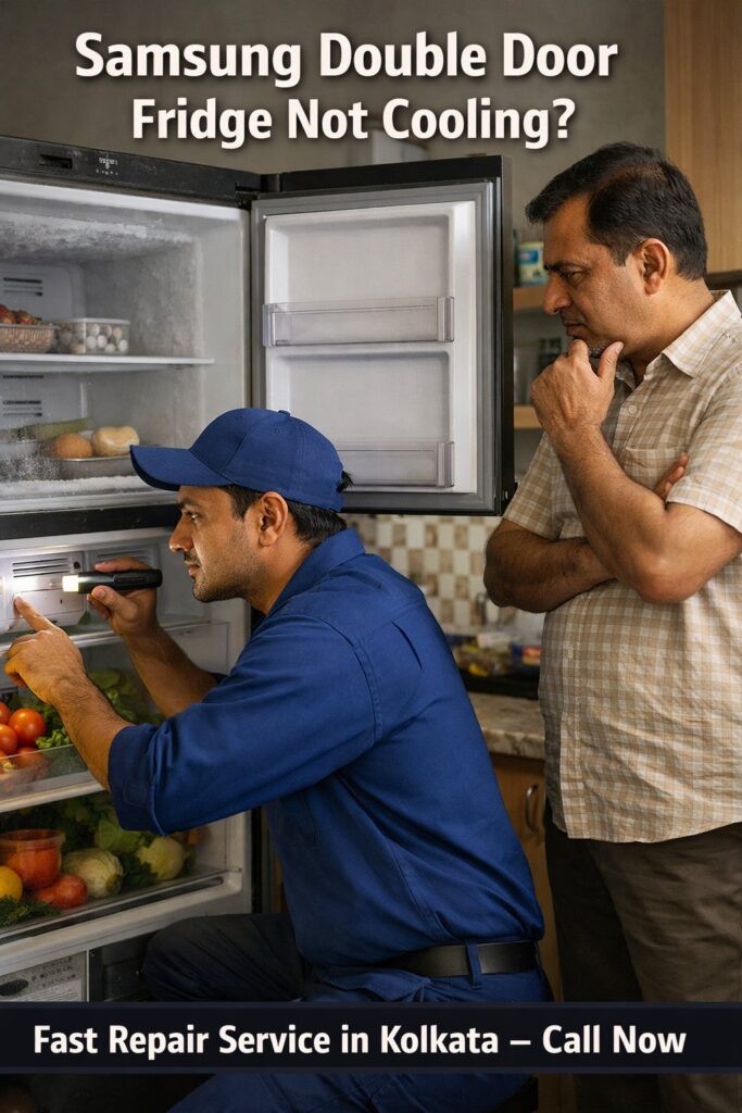 Samsung double door fridge not cooling properly repair service in Kolkata