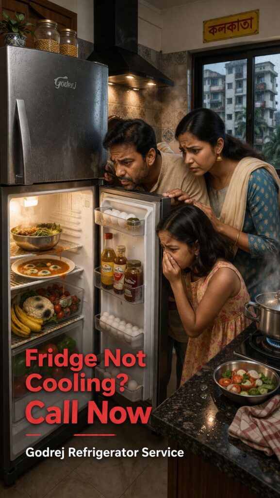 Godrej fridge not cooling problem in Kolkata home with spoiled food and worried family