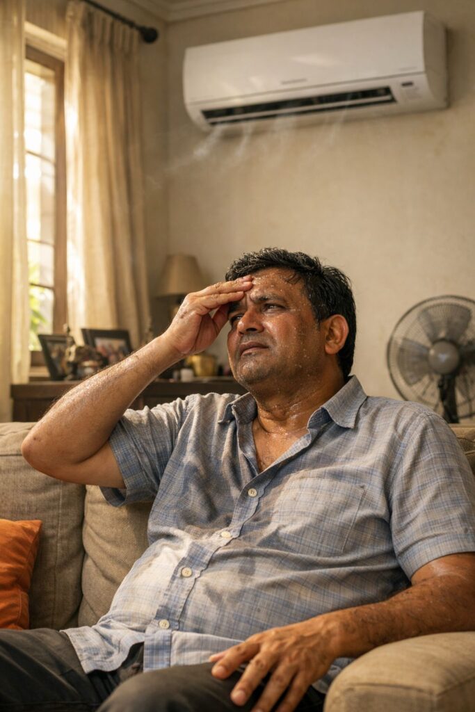 Voltas AC not cooling in Hyderabad home with customer feeling hot and uncomfortable