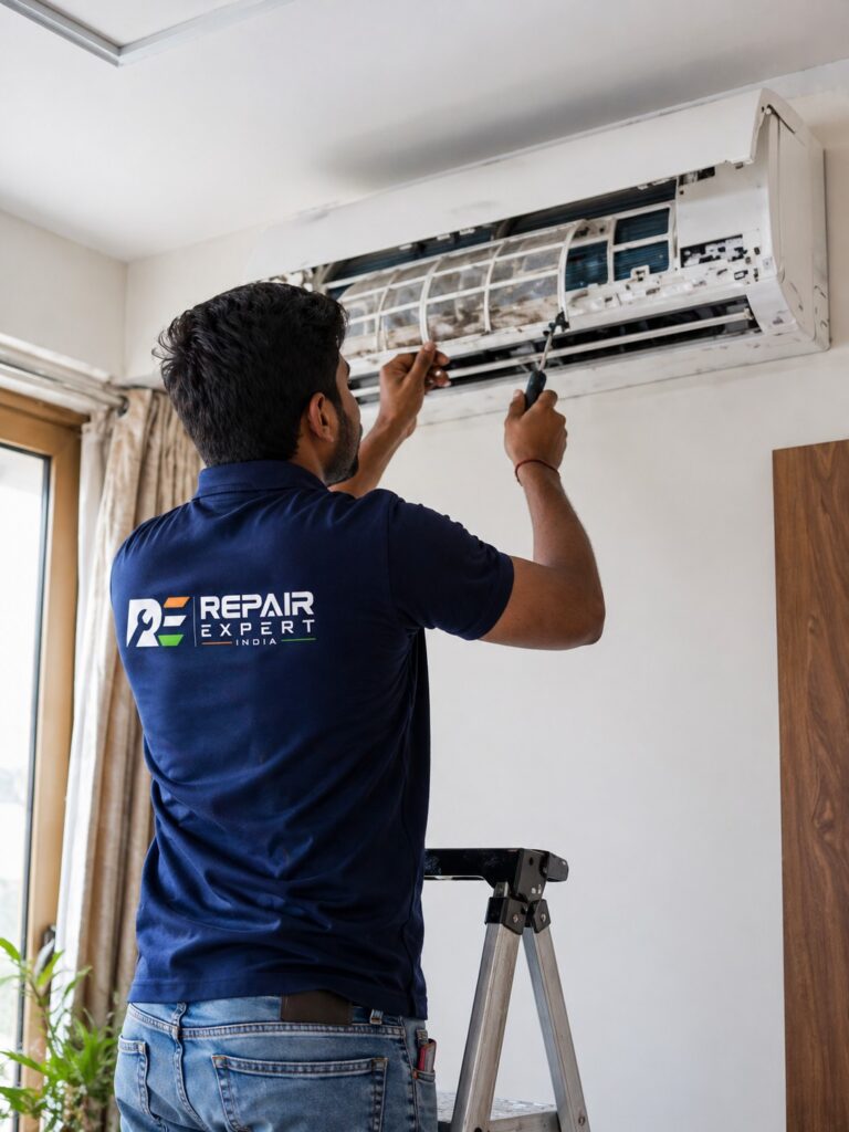 Technician repairing Daikin AC not cooling Kolkata issue at home with professional service near me