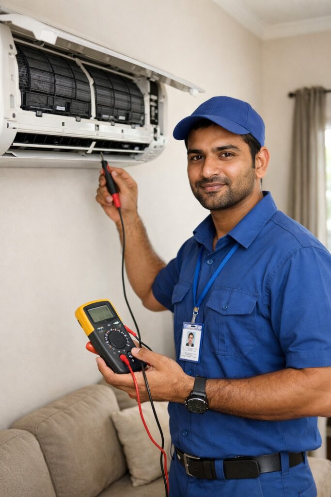 Daikin AC repair in Hyderabad by professional technician fixing split air conditioner at home