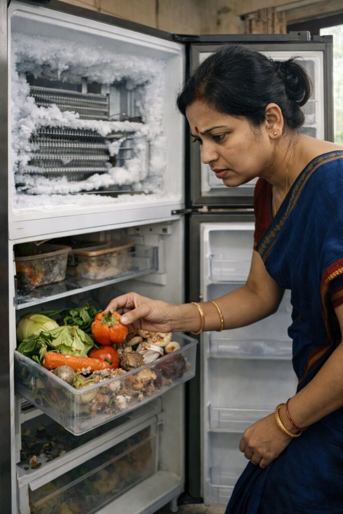 Double door fridge cooling imbalance problem in Behala kitchen