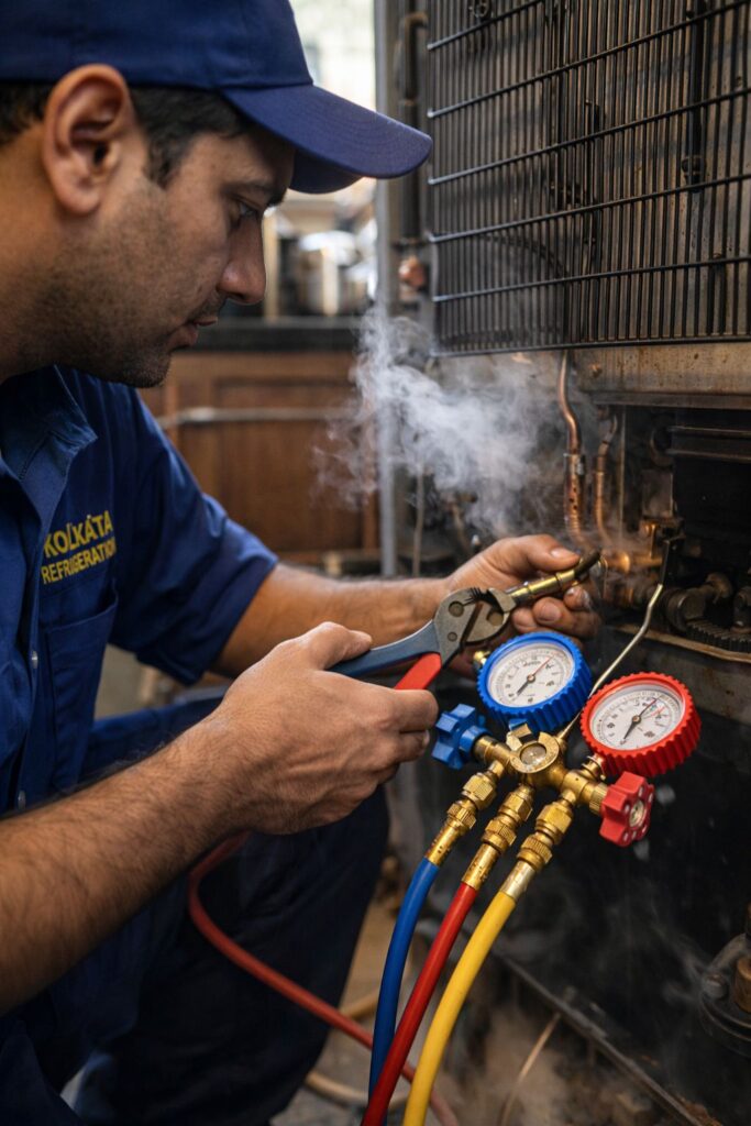 Fridge gas filling and leak repair service in Behala Kolkata