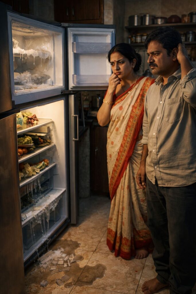 Fridge not cooling problem in Behala kitchen with water leakage