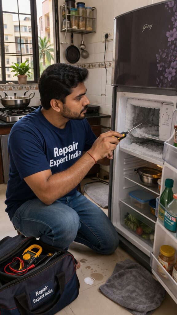Godrej fridge freezer icing problem repair in Kolkata by technician at home