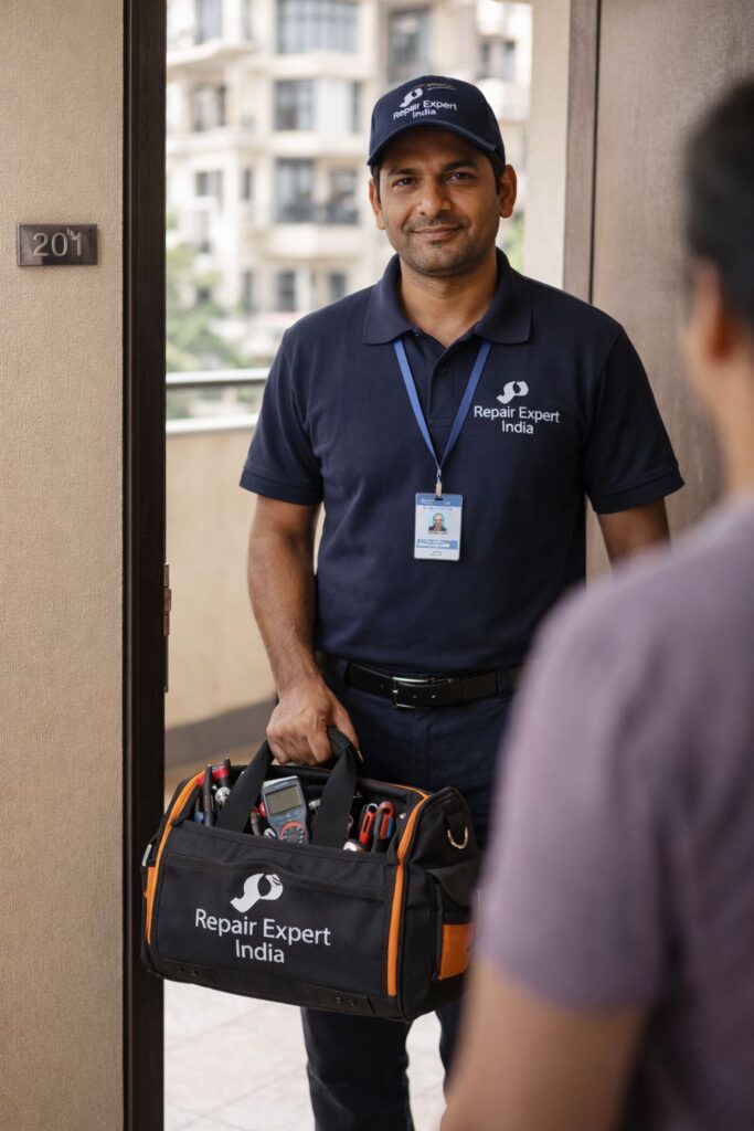 Repair Expert India technician arriving for doorstep fridge repair service in Kolkata