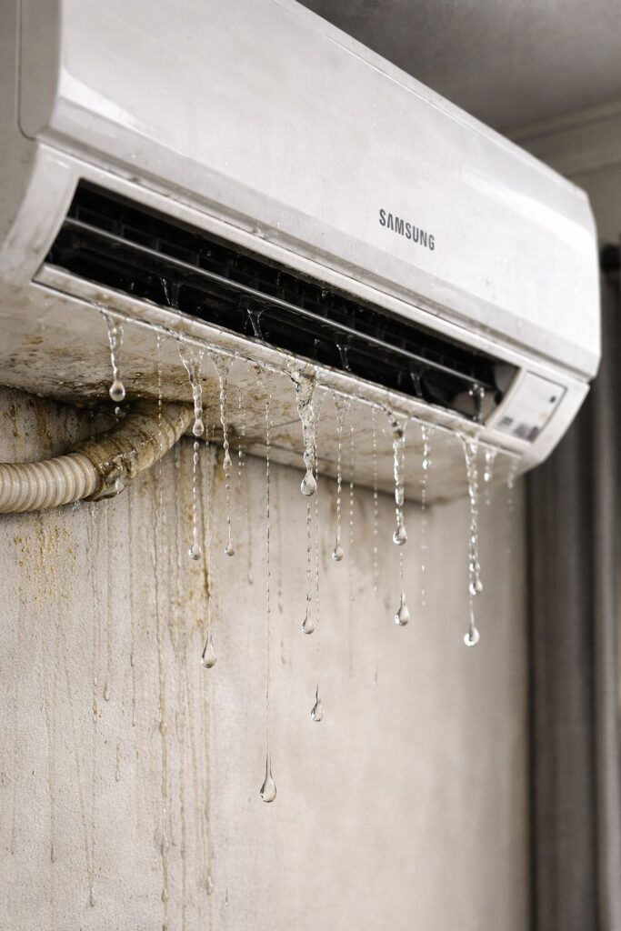 Samsung AC indoor unit dripping water due to blockage problem