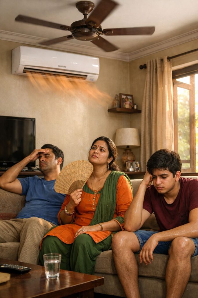Samsung AC not cooling in Hyderabad home with family feeling heat