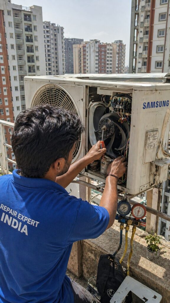 Samsung AC outdoor fan repair hyderabad technician fixing fan motor