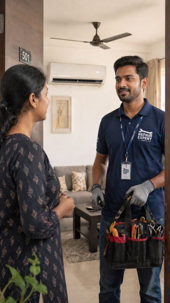 Samsung AC service hyderabad technician visiting home for fan repair