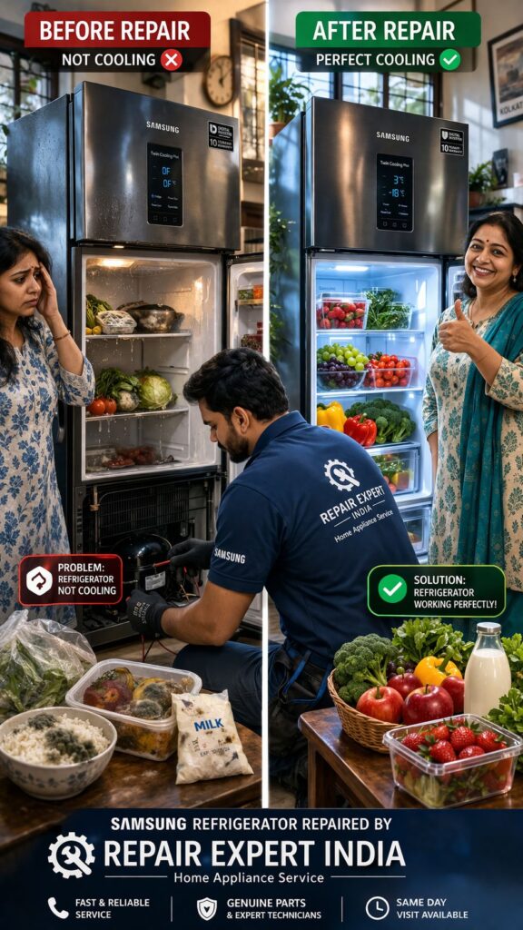Samsung refrigerator not cooling problem and repaired fridge working properly