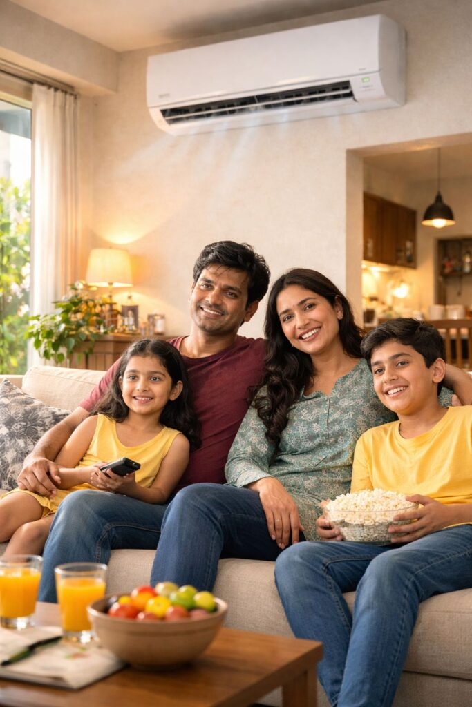 Voltas AC cooling properly after gas filling service in Hyderabad home